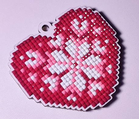 Сердце Магнит Изделия в технике алмазная мозаика на деревянной основе 10шт заготовок в картонной коробке
