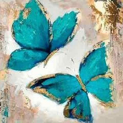 Купить Голубые бабочки Набор для алмазной мозаики 30х30см На подрамнике  в Украине
