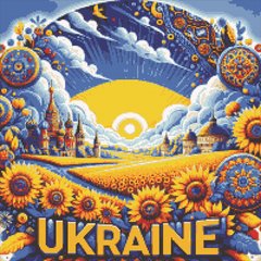 Купити UKRAINE Патріотична алмазна мозаїка квадратні стрази  в Україні