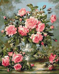 Купити Букет піоновидних троянд Розпис картин за номерами (без коробки)  в Україні