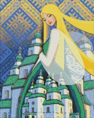 Купити Набір для діамантової мозаїки Круглі камінчики "Берегиня Свято-Троїцького Собору" 40х50см  в Україні