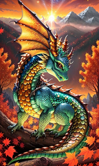 Купити Зелений дракон в горах Набір для діамантової мозаїки 30х50см На підрамнику  в Україні
