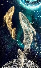 Купити Сузірʼя кита Алмазна вишивка Квадратні стрази 40х65 см з голограмними відтінками  в Україні