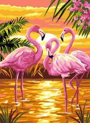 Купить Алмазная вышивка Розовые фламинго  в Украине