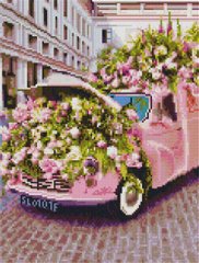 Купити Алмазна мозаїка Автомобіль у квітах 30х40  в Україні