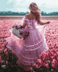 Купить Картина по номерам без коробки. Девушка в цветочном поле  в Украине