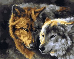 Купити Цифровий живопис, картина без коробки Пара вовків  в Україні