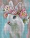Білосніжний кролик ©Юлія Томеско Діамантова мозаїка круглими камінчиками На підрамнику 40х50 см