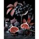 Інжир та виноград на чорному фоні Малювання картин за номерами (без коробки) 40х50см, Без коробки, 40 х 50 см
