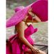 Набір для алмазної мозаїки Яскраве рожеве плаття та капелюх в розмірі 40х50 см без підрамника, Планки (4шт), 40 x 50 см