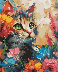 Купить Пушистый котик ©art.solomiia Алмазная мозаика на подрамнике 40х50см  в Украине