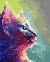 Купити Райдужний кіт Антистрес розфарбування по цифрам без коробки  в Україні