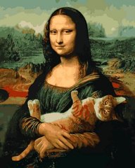 Купить Мона Лиза и кот. Роспись картин по номерам  в Украине
