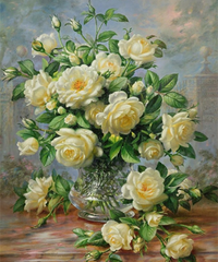 Купити Алмазна вишивка Букет білих троянд  в Україні