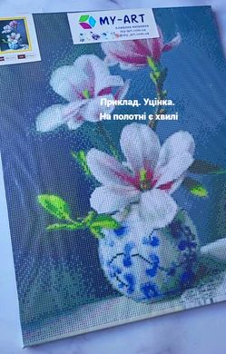 Купить Цвет вишни Алмазная мозаика круглыми камушками 40х50см УЦЕНКА  в Украине