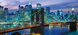 Бруклинский мост - Нью-Йорк Алмазная мозаика квадратные камушки 90х40 см На подрамнике