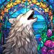 Серый волк Алмазная мозаика квадратные камни