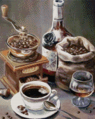 Купить Кофе с коньяком Алмазная мозаика, квадратные камни  в Украине