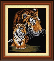 Купить 30044 Тигрица и тигренок Набор алмазной живописи  в Украине