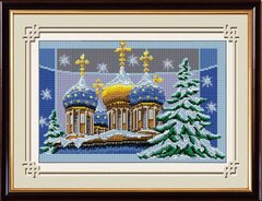 Купить 30196 Зимний храм Набор алмазной живописи  в Украине