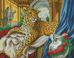Купить Королевский леопард Набор для алмазной вышивки с полной закладкой квадратными камнями  в Украине
