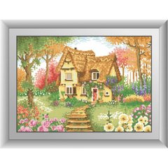 Купить 30548 Дом в цветах. Алмазная мозаика(квадратные, полная)  в Украине
