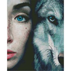 Купить Алмазная мозаика 40х50 см квадратными камушками Взгляд волчицы  в Украине
