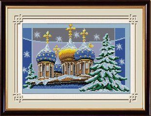 Купить 30196 Зимний храм Набор алмазной живописи  в Украине