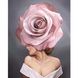 Дівчина-троянда Діамантова вишивка На Підрамнику, квадратні камінчики 40х50см, Так, 40 x 50 см