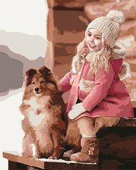 Купити Набір для малювання картини за номерами Ідейка Прогулянка з собачкою  в Україні