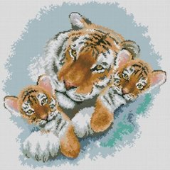 Купити Алмазна вишивка камінчиками Сім'я тигрів  в Україні