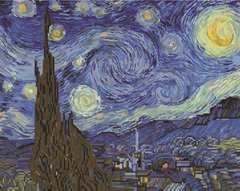 Купити Зоряна ніч. Ван Гог Картина за номерами з частковою алмазної мозаїкою  в Україні
