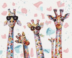 Купити Набір для розфарбовування картини по цифрам без коробки Веселі жирафи  в Україні