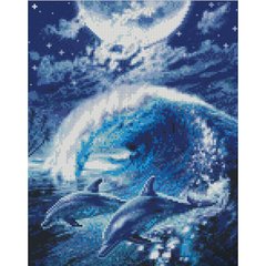 Купити Дельфіни в океані 30х40 см (KB043) Набір для творчості алмазна картина  в Україні