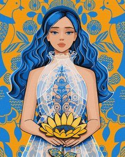 Купить Набор для рисования по цифрам Золотой цветок &copy;mosyakart  в Украине