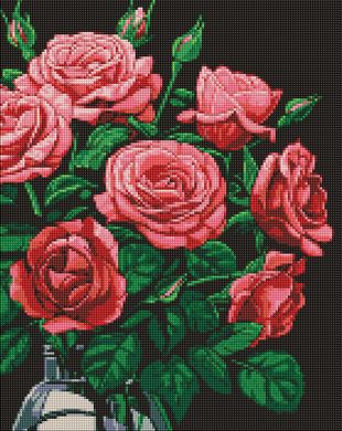 Купити Розкішні троянди з голограмними стразами ©art_selena_ua Алмазна мозаїка на підрамнику 40х50см  в Україні