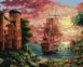 Набір для малювання по цифрам Ідейка Вечірня гавань ©Сергій Лобач 40 х 50 см, Без коробки, 40 x 50 см