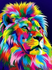 Купити Розмальовування по номерах картина Райдужний лев  в Україні