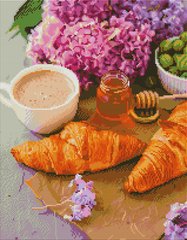 Купити Бузковий сніданок Алмазна картина на підрамнику 40 х 50 см  в Україні