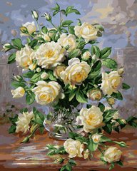 Купити Малювання картин за номерами (без коробки) Білі троянди  в Україні