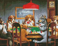 Купити Собаки грають в покер ©Кассіус Кулідж Мозаїчна картина за номерами 40х50 см  в Україні