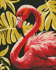 Купить Изящный фламинго с голограммными стразами ©art_selena_ua Алмазная мозаика на подрамнике 40х50см  в Украине