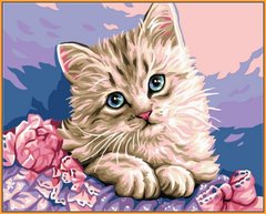 Купить Картина по номерам Premium качества Милый котик (в раме)  в Украине