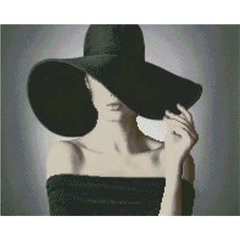 Купить Алмазная мозаика 40х50 см квадратными камушками Таинственная женщина в шляпе  в Украине