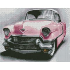 Купить Розовое авто 30х40 см Алмазная картина по номерам круглыми камушками  в Украине