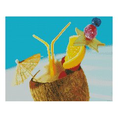 Купити Алмазна картина по номерам круглими камінчиками Гавайський коктейль  в Україні