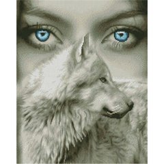 Купить Алмазная мозаика 40х50 см квадратными камушками Глаза волка  в Украине