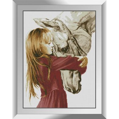 Купить Девочка и лошадь Картина алмазами по номерам  в Украине