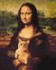 Картина розфарбування Мона Ліза з котиком, Без коробки, 40 x 50 см