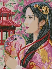 Купити Набір для алмазного живопису квадратними камінчиками Принцеса Азії  в Україні